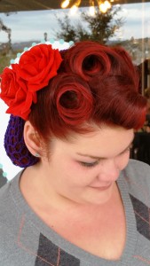 Vintage updo Victory Rolls